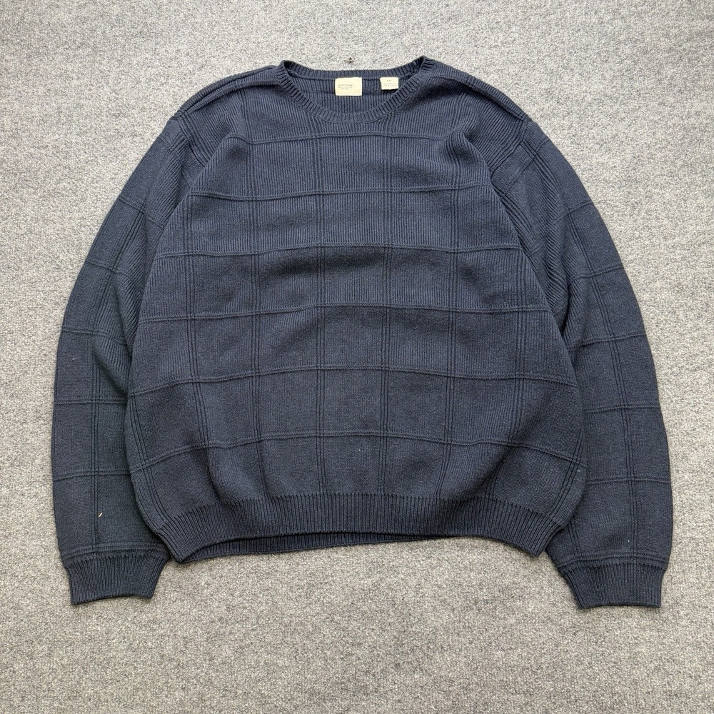 Arrow Knit Sweater Men's Navy Blue Vintage 90s Size XXL USA